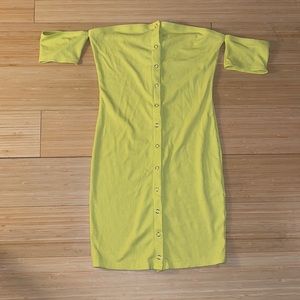 Lime Green off the shoulder dress